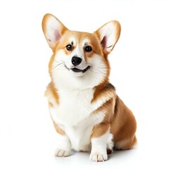 welsh corgi breed dog sitting on a white background Generative AI