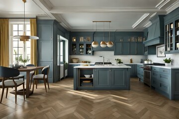 kitchen interior with kitchen generated Ai Technology