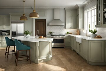 modern kitchen interior with kitchen generated Ai Technology