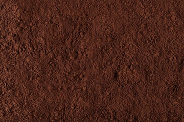 Cocoa powder background and texture, top view