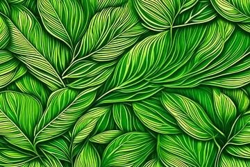 green leaves background generated Ai Technology
