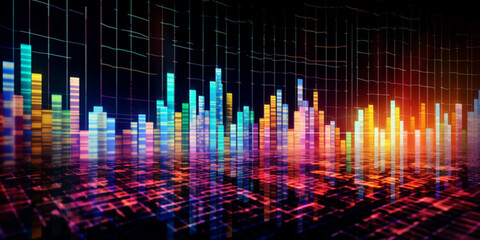 Stock market and trading, digital graph