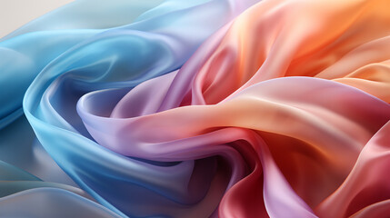 Obraz premium Rainbow satin background. Generative Ai