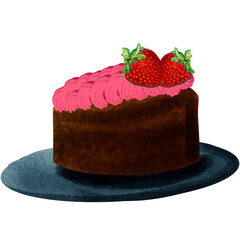 cake chocolate strawberries