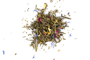 Flavoured green tea isolated