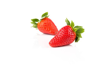 Red ripe strawberry fruits
