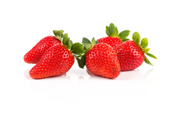 Red ripe strawberry fruits