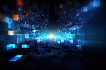 Digital Neon Glow: Abstract Light Background Illustration