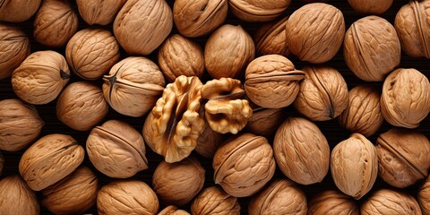 AI Generated. AI Generative. Healthy food nutrition nut walnut half open and in shell. Can be used for healthy lifestyle motivation inspiration. Graphic Art