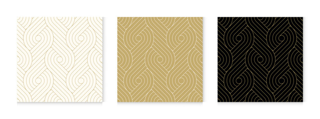Estores personalizados con tu foto Luxury gold background pattern seamless geometric line circle abstract design vector. Christmas pattern seamless.