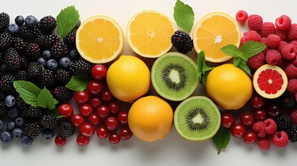 healthy fresh fruit in isolated white background