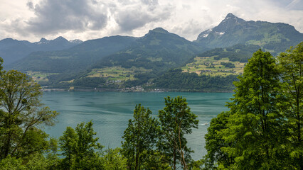 Naklejka premium Rigi Scheidegg - ein Berggipfel des Rigi-Massivs am Vierwaldstättersee in der Schweiz