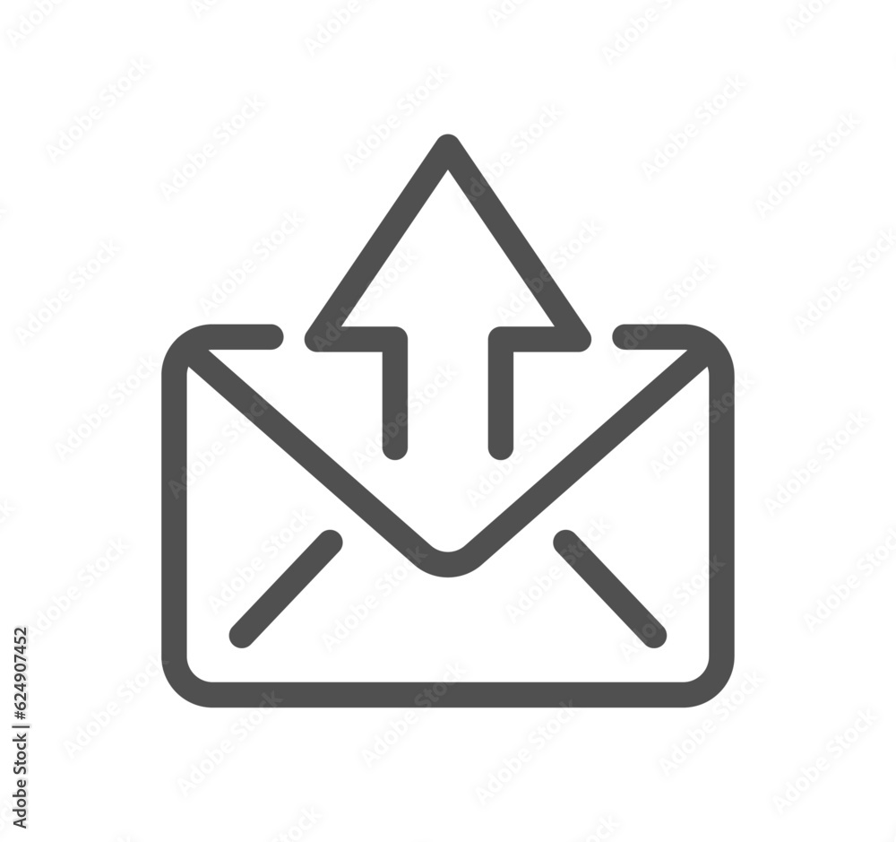 Poster mail related icon outline and linear vector.