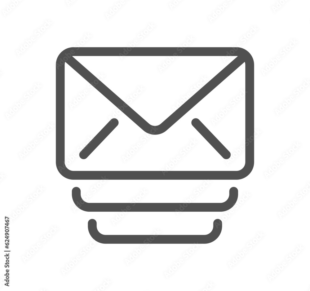 Poster mail related icon outline and linear vector.
