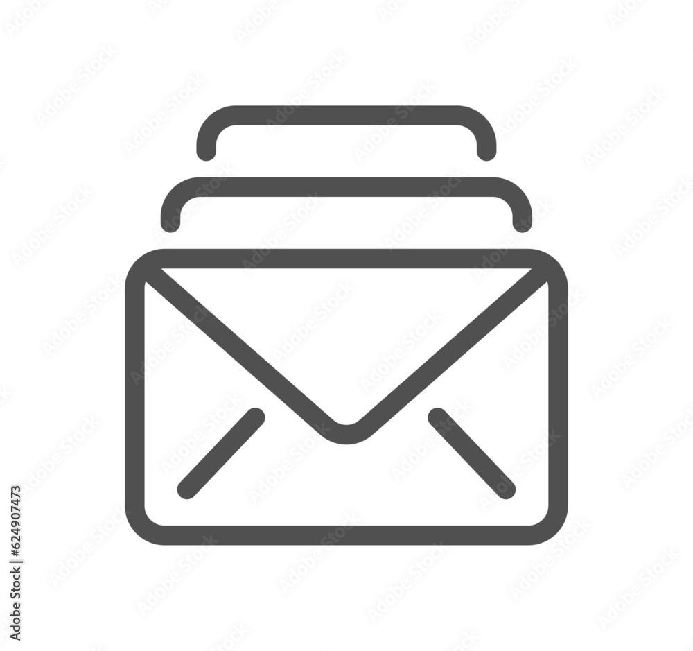 Poster mail related icon outline and linear vector.
