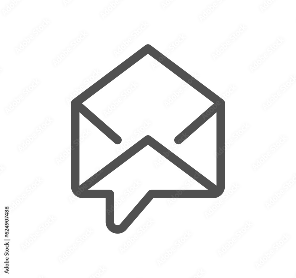Poster mail related icon outline and linear vector.
