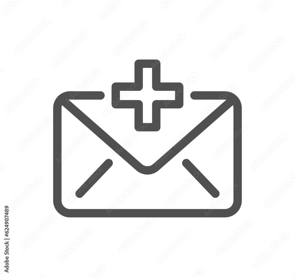 Poster mail related icon outline and linear vector.
