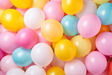 Fototapeta na wymiar Gender reveal - colorful balloons creating a vibrant and festive atmosphere, perfect for a gender reveal celebration