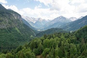 Fototapeta na wymiar Valley in the Alps near Oberstdorf in Bavaria