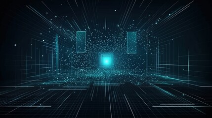 Obraz premium Abstract technology big data background created with Generative AI technology.
