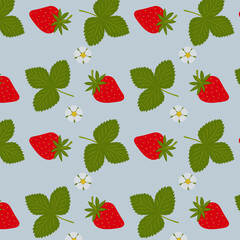 Pattern with strawberries