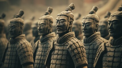 Fototapeta na wymiar Photo of the qin dynastys terracotta army .generative ai