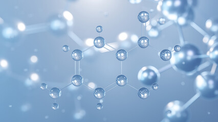 4-aminosalicylic acid molecular structure 3d, flat model, antituberculosis agents, structural chemical formula view from a microscope