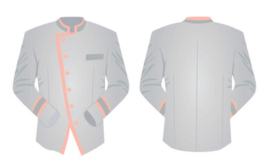 Grey hotel receptionist uniform. vector