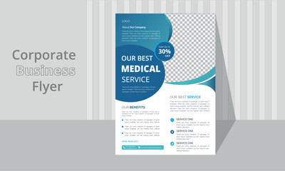 Medical poster flyer pamphlet brochure cover design layout space for photo background, vector illustration
