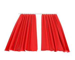Curtains isolated on transparent background. 3d rendering - illustration