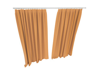 Curtains isolated on transparent background. 3d rendering - illustration