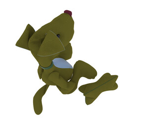 Fototapeta premium Toy dog isolated on transparent background. 3d rendering - illustration