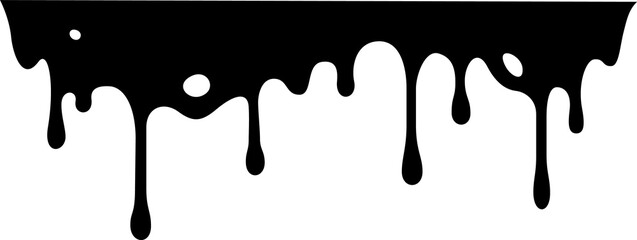 Dripping Oil Stain Liquid Ink Black Silhouettes