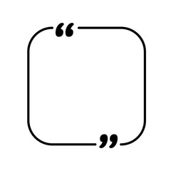 Quoting box. Quote frame with quotation marks.