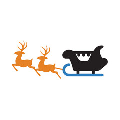 Sleigh Santa Claus, deer, Xmas Vehicle and deer icon