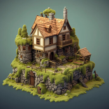 Isometric fantasy castle