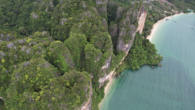 High-angle view of Auo Rai Ray, Krabi in Thailand.  viewpoint to Beautiful scenery view 360 degrees