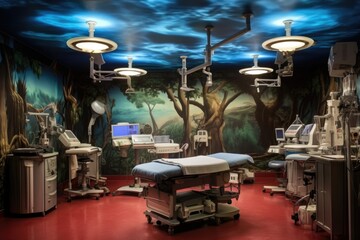 sterile operating room prepared for liver transplant, created with generative ai