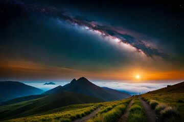 Obraz premium sunrise over the mountains
