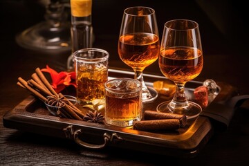 cigar pairings with whiskey and chocolate, created with generative ai