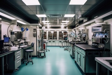 Naklejka na ściany i meble laboratory setup for stem cell research, created with generative ai