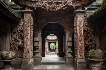 archway with intricate carvings, symbolizing triumph and achievement, created with generative ai