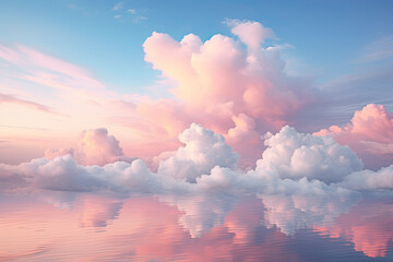 Pastel Cloud Serenity, Transparent background. generative AI