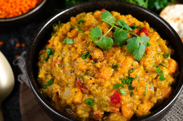 Red Lentils Indian Curry Dal, Lentil Dhal, Tasty Meal