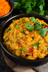 Red Lentils Indian Curry Dal, Lentil Dhal, Tasty Meal