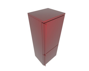 Fridge isolated on transparent background. 3d rendering - illustration