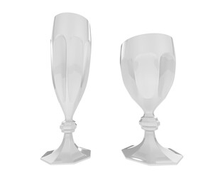Glassware isolated on transparent background. 3d rendering - illustration