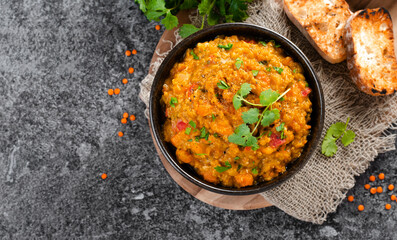 Red Lentils Indian Curry Dal, Lentil Dhal, Tasty Meal