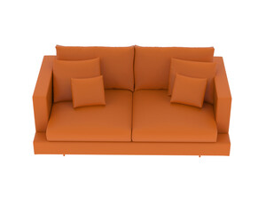 Sofa isolated on transparent background. 3d rendering - illustration