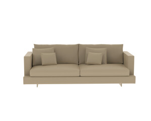 Sofa isolated on transparent background. 3d rendering - illustration